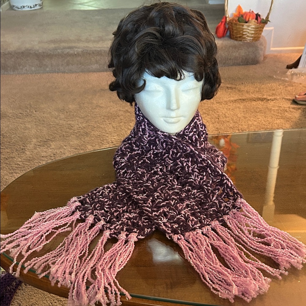Elegant Pink and Purple Women's Scarf